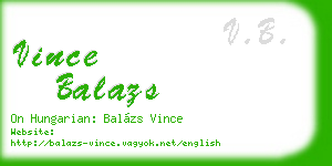 vince balazs business card