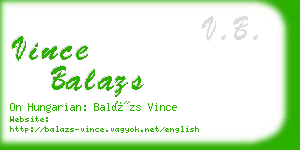 vince balazs business card